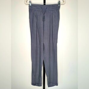 Massimo Dutti Women Jogger Navy Blue with White & Golden Fretwork - Pull-On Pant
